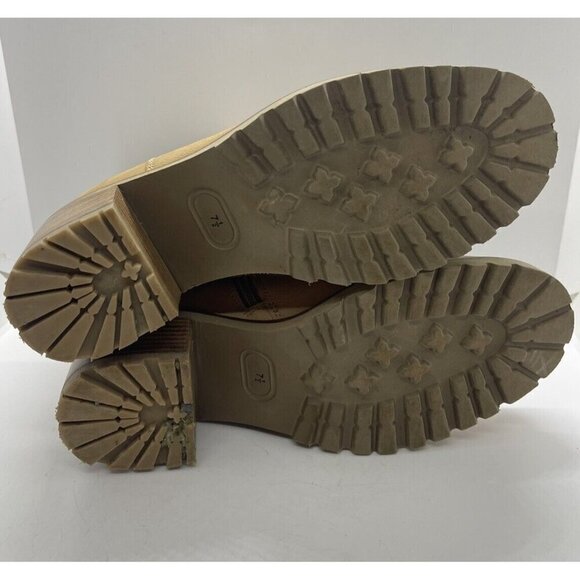 Seychelles Women's Give It a Whirl Ankle Boot Leather 7.5 Tan Nubuck Block Heel - Picture 7 of 11